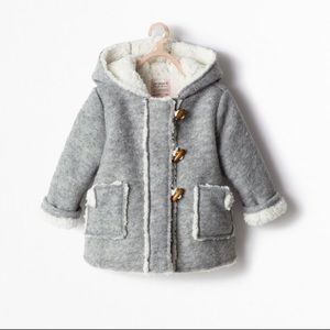 Zara Fleece-lined Coat with toggles- Girls